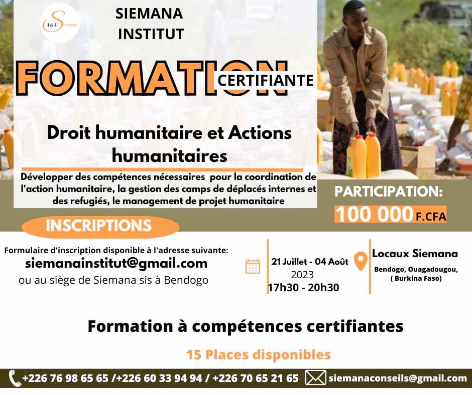 Formation certifiante en ''droit et actions humanitaires" 3
