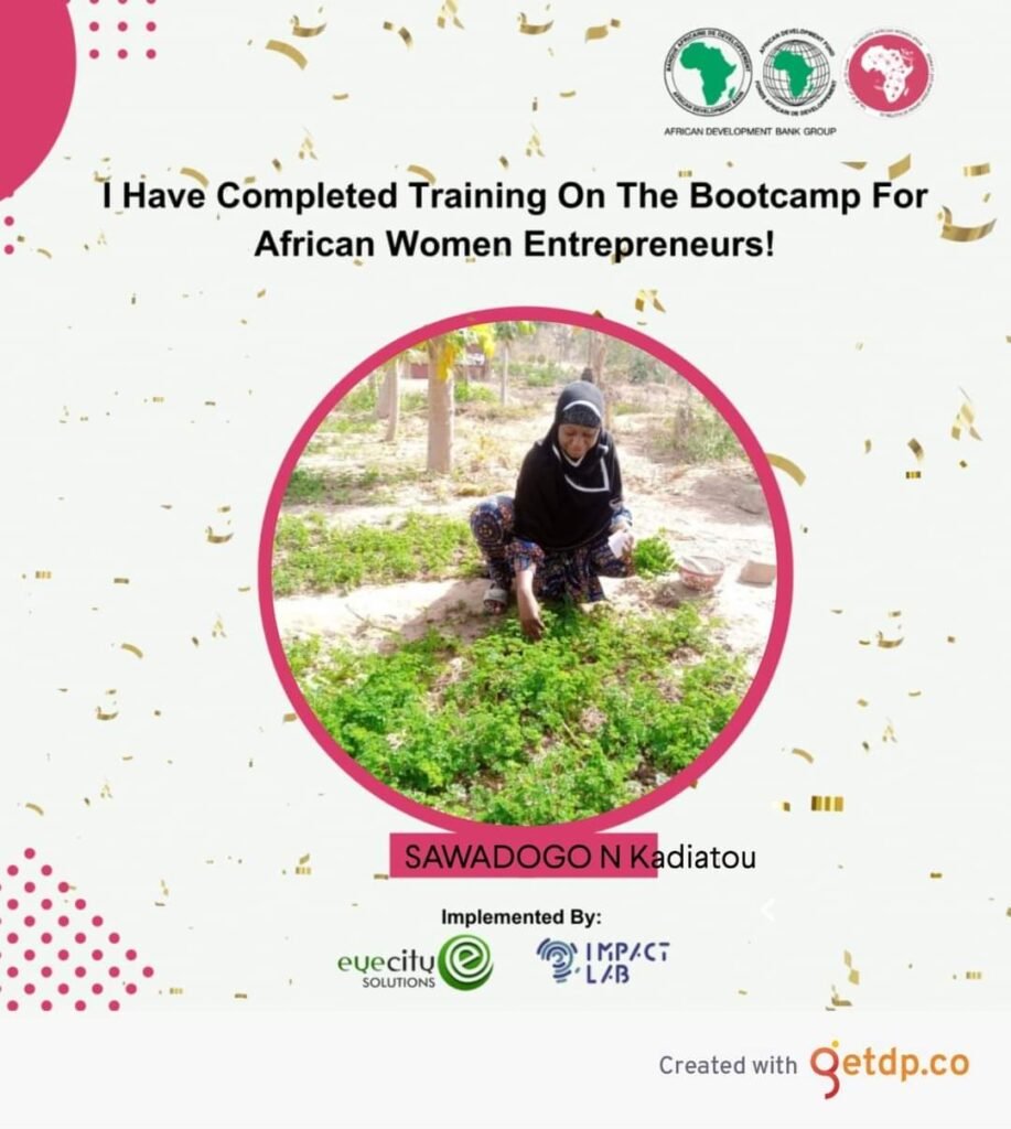 Bootcamp pour entrepreneures africaines : Kadiatou Sawadogo parmi 1000 femmes 2