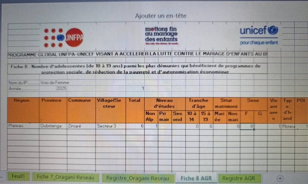 Mariage d’enfants : Des partenaires de UNICEF et UNFPA outillés sur les outils de collecte de données 6